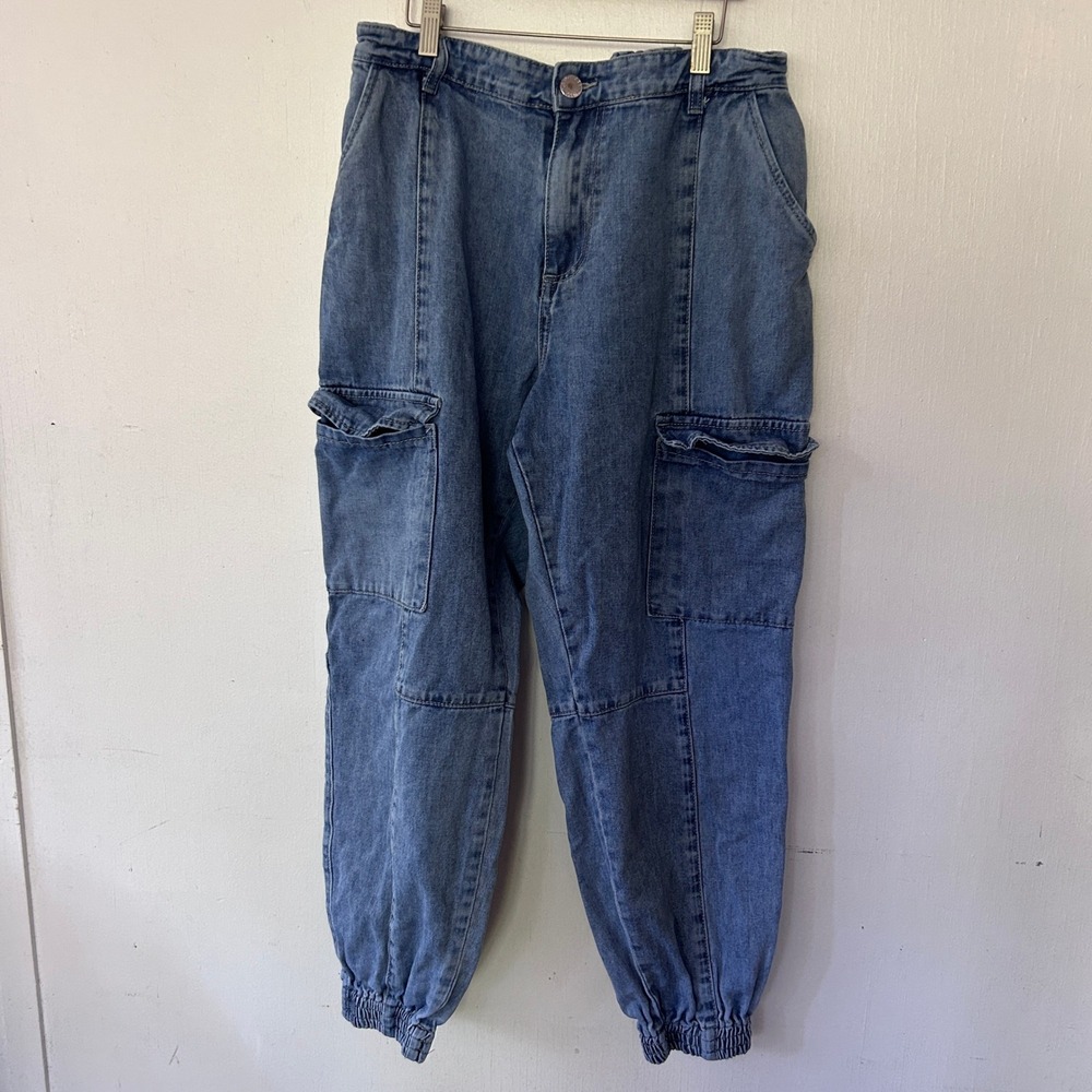 City Chic Cargo Barrel Leg Joggers Womens 14 Elastic Waist Pockets Utility Urban